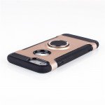 Wholesale iPhone 8 / 7 360 Rotating Ring Stand Hybrid Case with Metal Plate (Black)